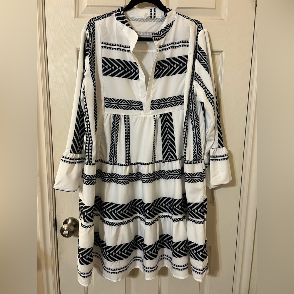 Black and White Patterned Dress